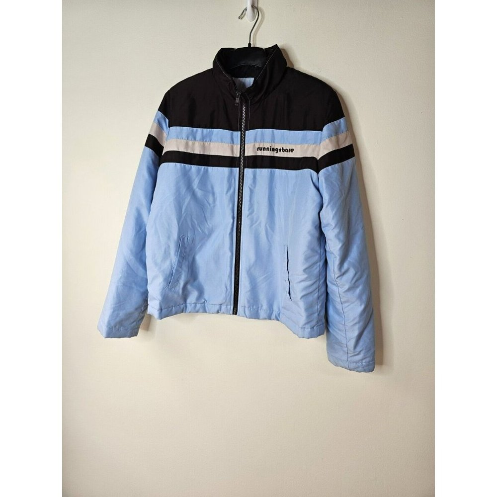 RUNNING BARE lightly padded jacket women's size 12 retro 70s 80s brown blue - Picture 4 of 9